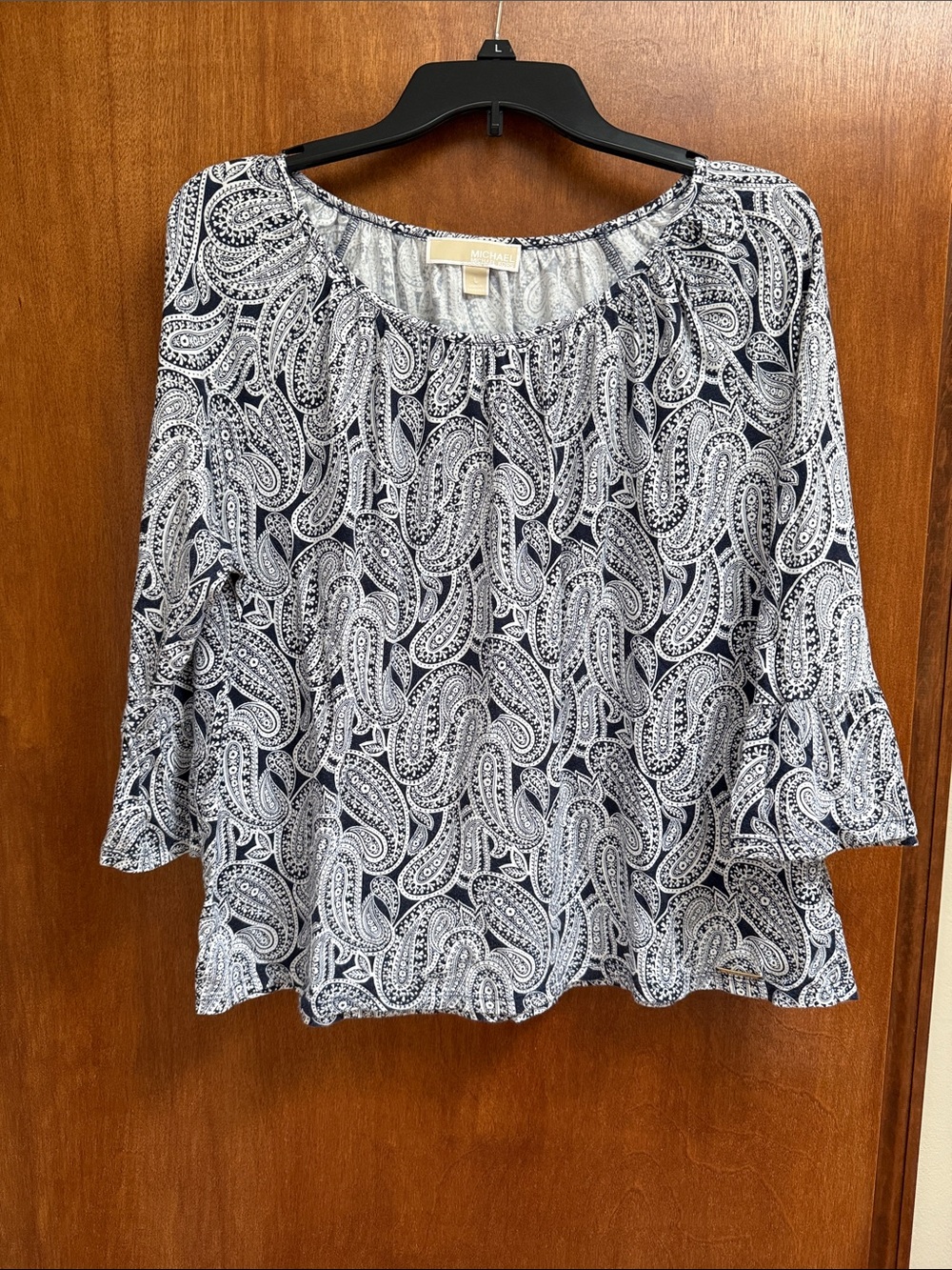 Michael Kors Navy and White Paisley blouse